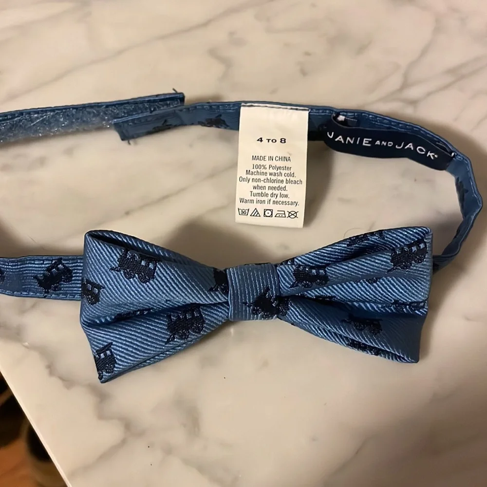 Train and plaid little Boys Bow ties